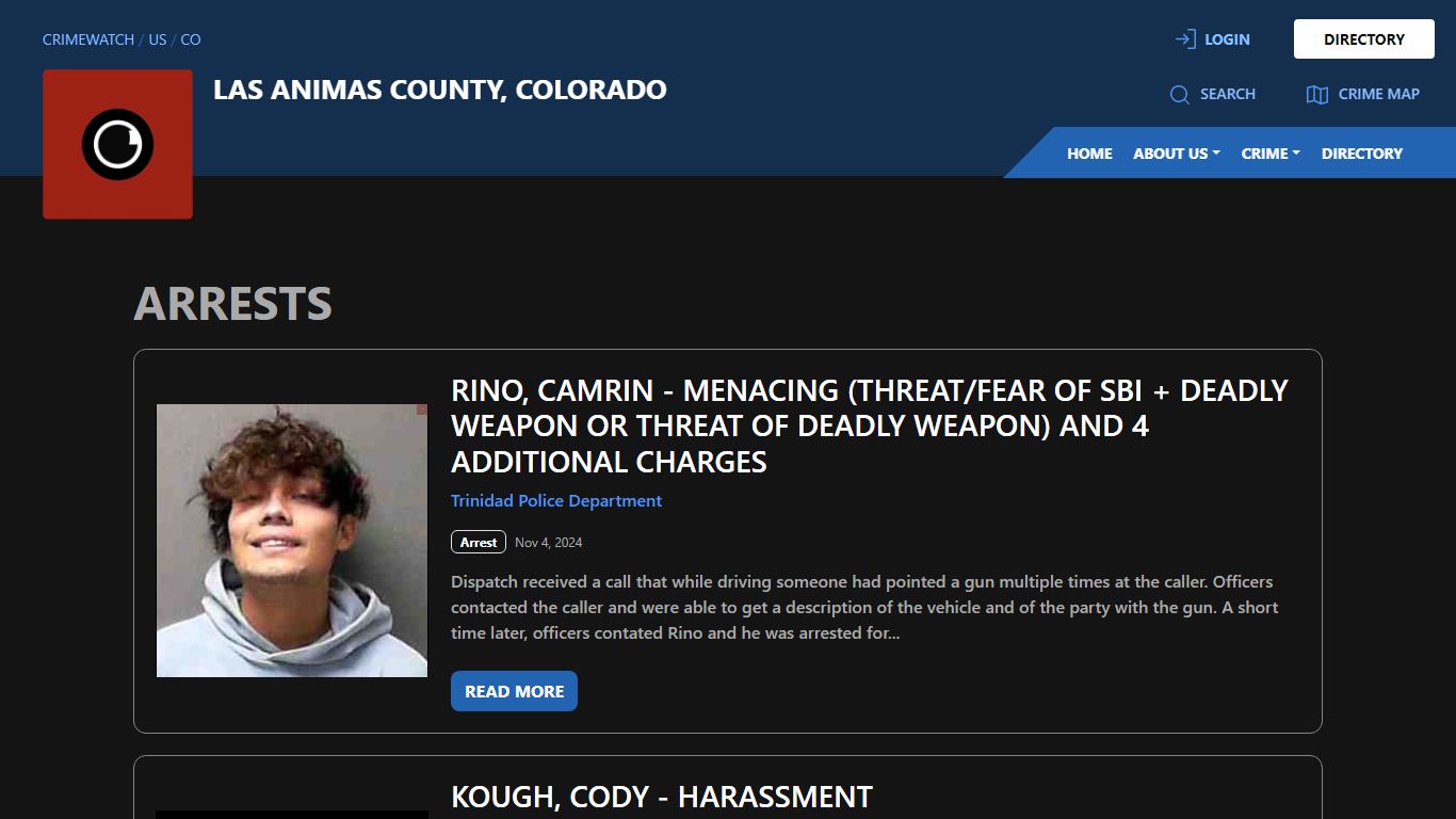 Arrests for Las Animas County, Colorado | CRIMEWATCH