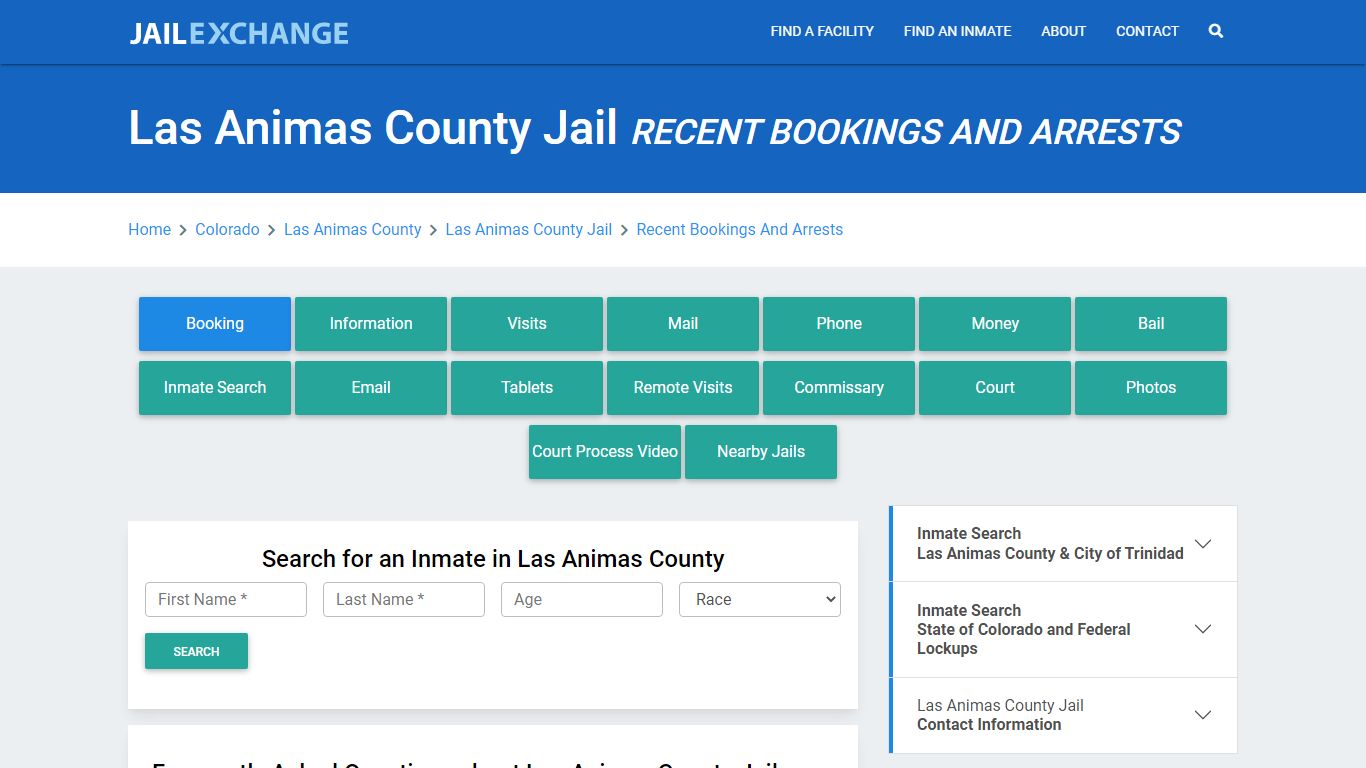 Las Animas County Jail Recent Bookings And Arrests